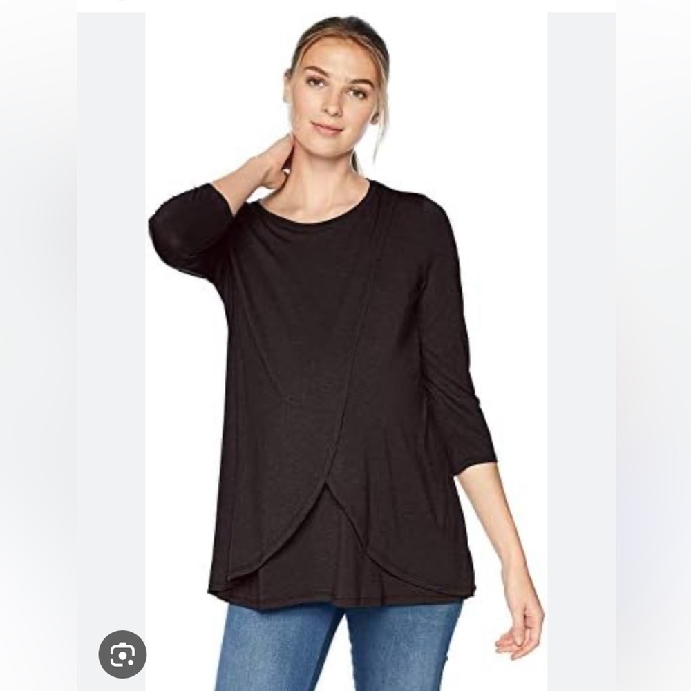 Motherhood Maternity Black Before and After Nursing Top